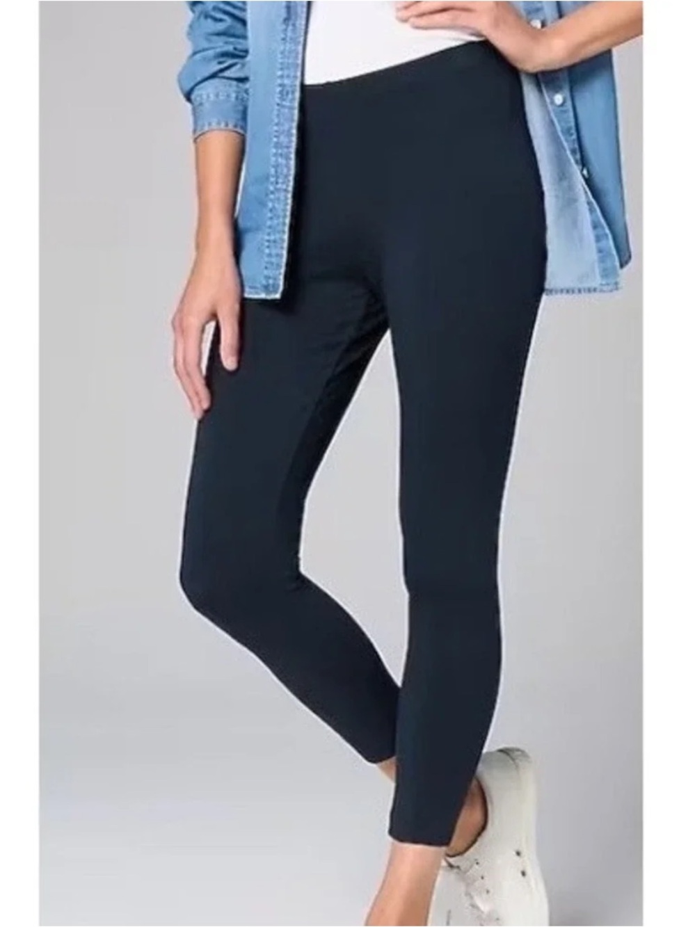 J.Jill Navy Blue Pima Capri Leggings Stretch Waist Pants Size XL